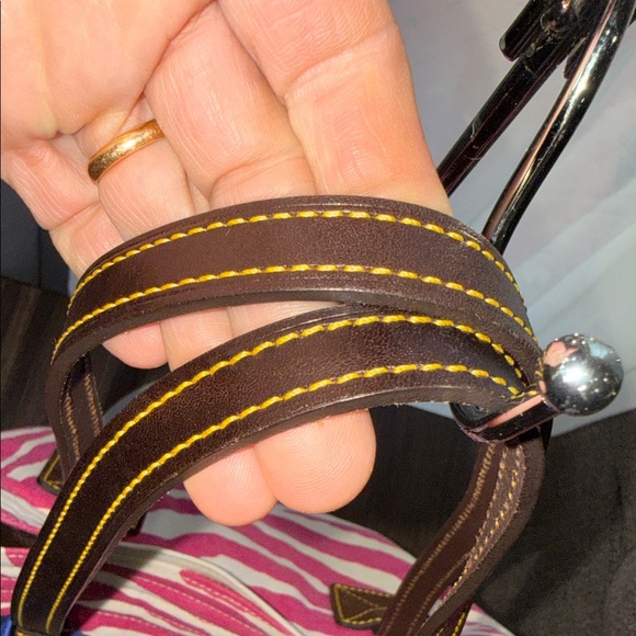 Dooney & Bourke denim Zebra  Tote pink and white - Picture 9 of 16